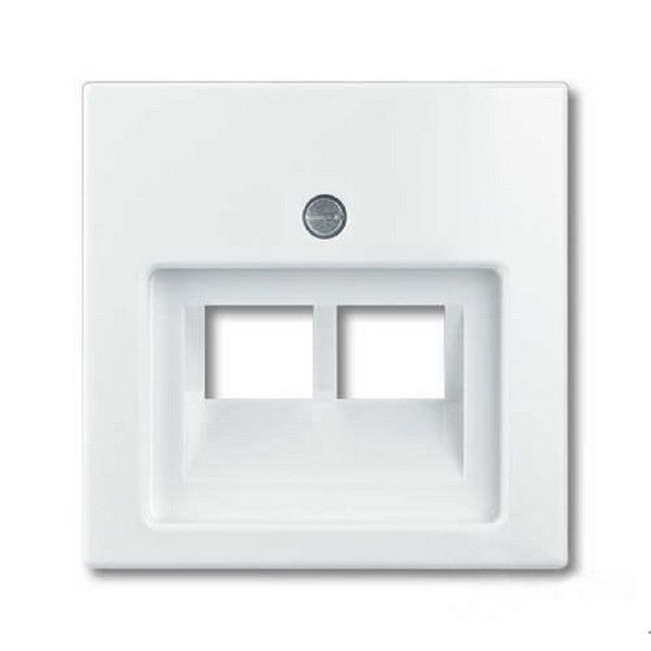 Накладка для компьютерной/телефонной розетки ABB Basic 55 1-я , цвет альпийский белый