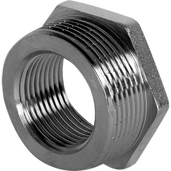 Футорка Valtec наружная-внутренняя резьба, 1 1/2 "34;х1 "34;, никелированная латунь VTr.581.N.0806