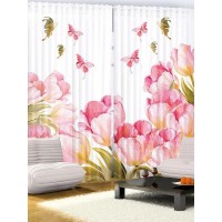 Штора JoyArty Бабочки над тюльпанам p_2043_145x265, 265 см