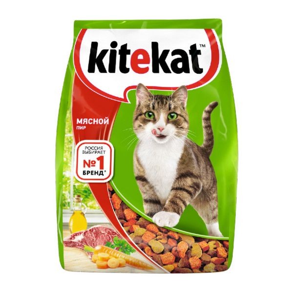 Сухой корм для кошек Kitekat мясной пир, 350г