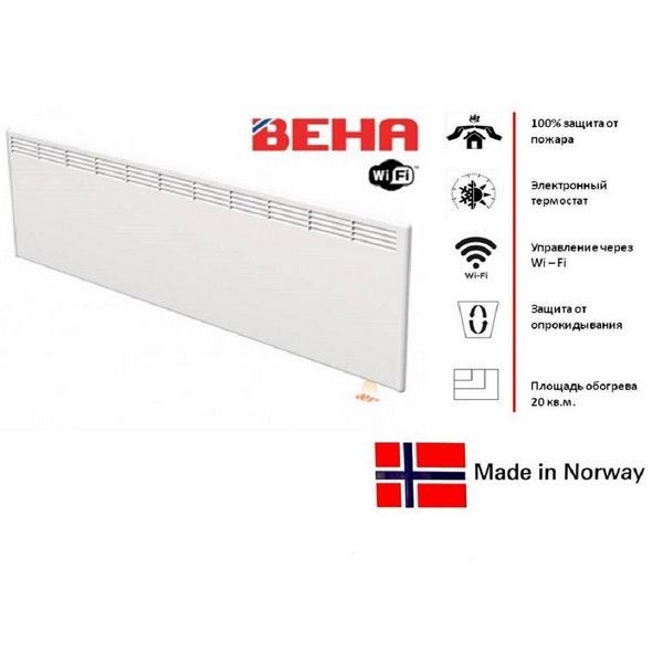Электрический конвектор BEHA с передней стальной панелью PV 20 Wi-Fi 810425