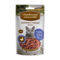 Деревенские лакомства для кошек Соломка утиная нежная