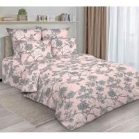 Комплект постельного белья Guten Morgen, двуспальный, 845-2 Bloomy Garden pink, бязь D-845-2-175-200-70