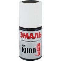 Эмаль автомобильная Kudo с кисточкой, цвет 1К чёрный матовый, 15 мл