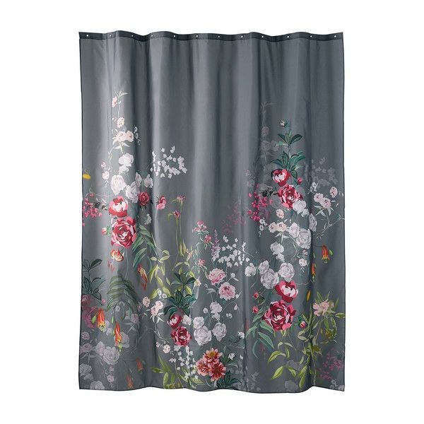 Шторка для ванной комнаты Moroshka Серая Fleur T687-2 180x200см