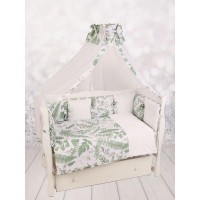 Комплект постельного белья AmaroBaby EXCLUSIVE Soft Collection Папоротник, 15 предметов