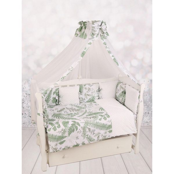 Комплект постельного белья AmaroBaby EXCLUSIVE Soft Collection Папоротник, 15 предметов