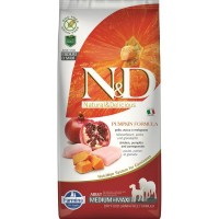 Сухой корм для собак средних и крупных пород FARMINA N&D Dog GF Pumpkin Chicken&Pomegranate Adult Medium&Maxi беззерновой Курица Гранат Тыква 12 кг