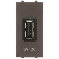 Розетка USB встраиваемая ABB Zenit, цвет антрацит