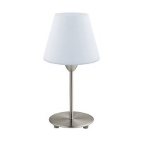 Лампа настольная Eglo DAMASCO 1, 1х60W(E14), сталь, никель мат./опаловое стекло, белый