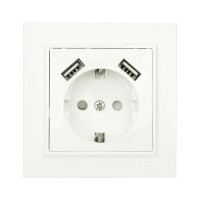 Розетка EKF с 2 USB ERR16-028-100-2USB