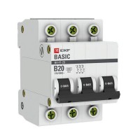Выключатель автоматический EKF Basic mcb4729-3-20-B 3Р 230В 20А
