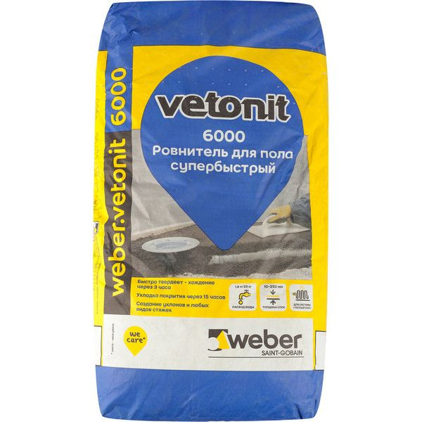 Стяжка пола Weber Vetonit 6000 25 кг