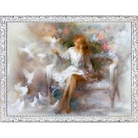 Картина на холсте Русская Коллекция Белые сны ХВ-х36, 68х88 см