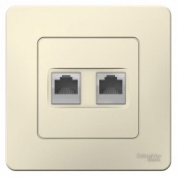 Розетка компьютерная двойная встраиваемая Schneider Electric Blanca RJ45, UTP cat 5e, цвет молочный