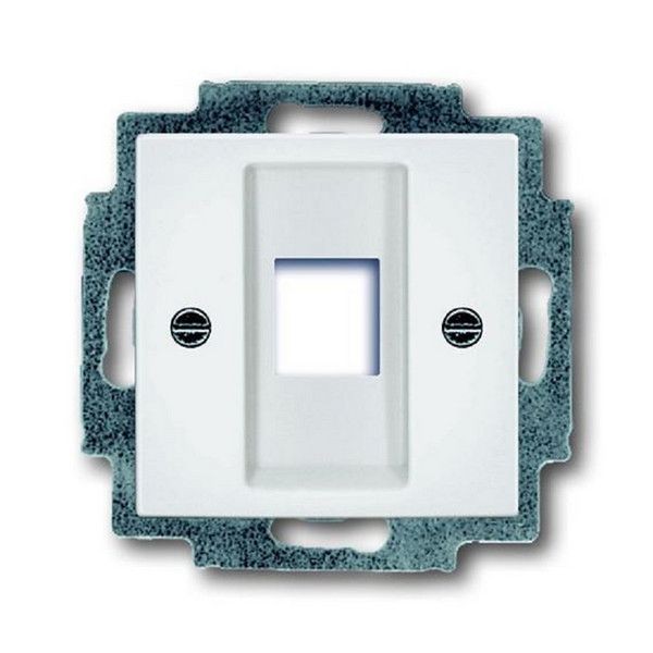 Накладка для компьютерной/телефонной розетки ABB Basic 55 1-я, цвет альпийский белый