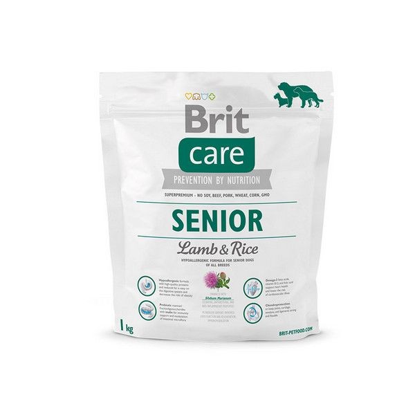 Сухой корм для пожилых собак старше 7 лет BRIT Care Senior All Breed Ягненок Рис 1 кг