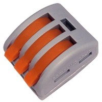 Клемма Electrovolt EV-B222-413 3 разъема под провода 0.08 м м² - 4 м м², пластик, 20 шт.