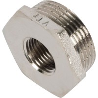 Футорка Valtec, внутренняя-наружная резьба, 1 1/4 "34;х1/2 "34;, никелированная латунь VTr.581.N.0704