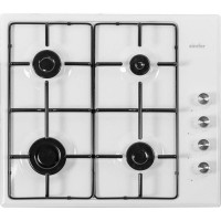 Газовая варочная панель Simfer H60Q40W400, с автоподжигом, белая