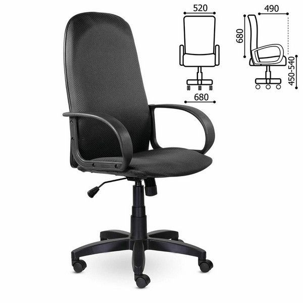 Кресло офисное Brabix Praktik Ex-279, ткань Jp/кожзам, серое, 532020