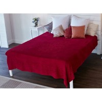 Полотенце махровое 200х220 цветное 430г/м.кв. с жакк.узором "34;Вензель "34; ГРАНАТ