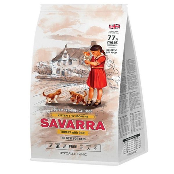 Сухой корм для котят SAVARRA Kitten Индейка и рис 400г