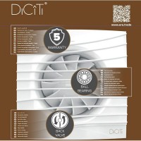 Вентилятор вытяжной Diciti Silent 4C Obsidian, o100 мм, 8.4 Вт, цвет черный глянцевый