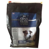 Gina ELITE DOG Корм сухой для взрослых собак с Белой рыбой и рисом 3кг.