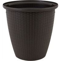 Кашпо Ingreen Rattan o47 h47 см v50 л пластик горький шоколад