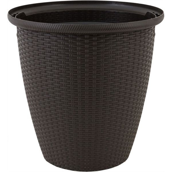 Кашпо Ingreen Rattan o47 h47 см v50 л пластик горький шоколад