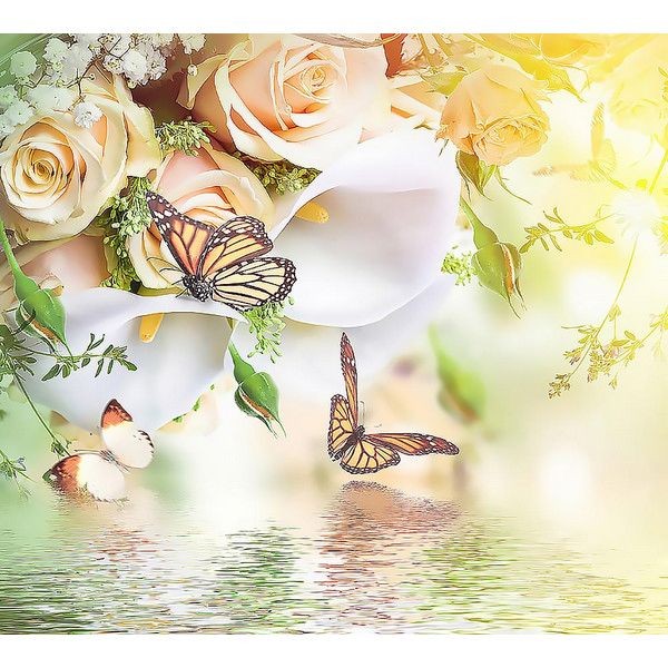 Фотообои Divino Decor Цветы над водой Р-112 300х270 см