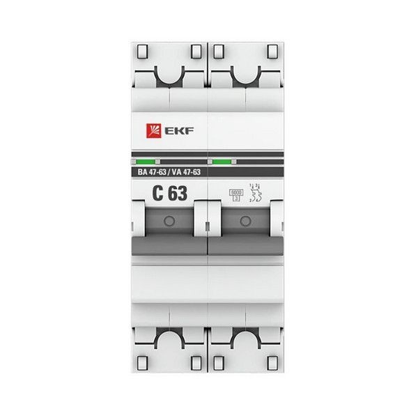 Выключатель автоматический EKF PROxima mcb4763-6-2-63C-pro 2Р 230В 63А