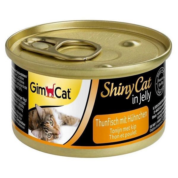 GIM CAT Шани Кэт консервы для кошек Тунец с цыпленком в желе 70гр.