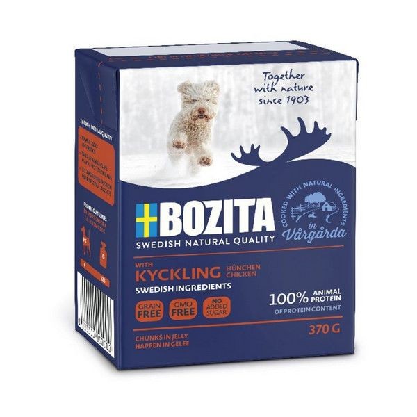 Влажный корм для щенков BOZITA Naturals Tender Chicken Junior Кусочки в желе Курица 370 г