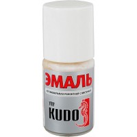 Эмаль автомобильная Kudo с кисточкой, цвет белый 201, 15 мл