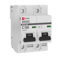 Выключатель автоматический EKF Basic mcb47100-2-100C-bas 2Р 230В 100А