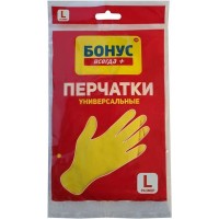 Перчатки Бонус латексные с хлопковым напылением, размер L