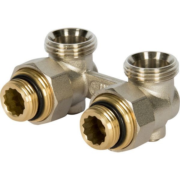 Клапан запорный Н-образный Heizen 1/2 "34; угловой, для радиаторов с нижним подключением