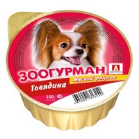 Влажный корм для собак ЗООГУРМАН – МЯСНОЙ РАЦИОН, Говядина, 100г