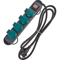 Удлинитель с заземлением Electraline на 4 розетки, 1.8 м, IP44