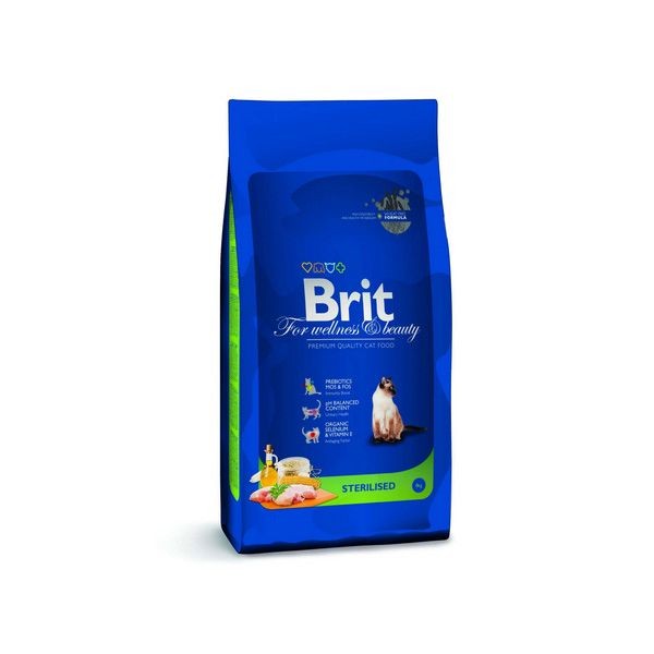 Сухой корм для кастрированных котов BRIT Premium Cat Sterilized Курица Печень 8 кг