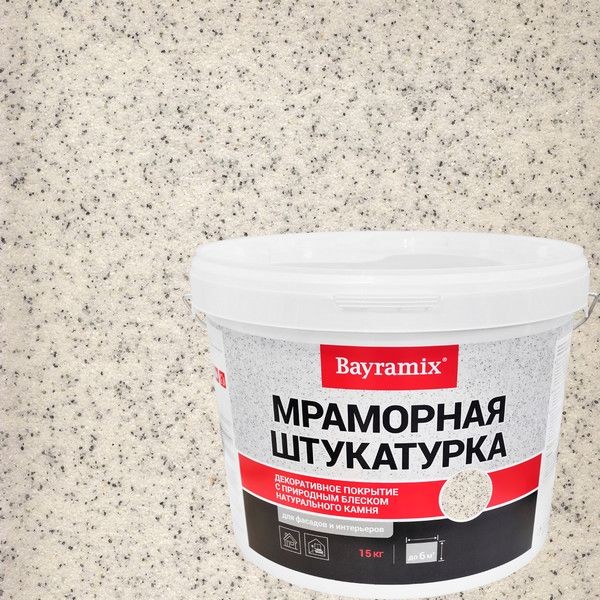 Штукатурка мраморная Bayramix «Royal White-N» 15 кг