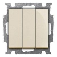 Выключатель встраиваемый ABB Basic 55 3 клавиши, цвет бежевый