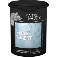 Краска перламутровая Maitre Deco «Sable Argent» с добавлением песка 1 кг