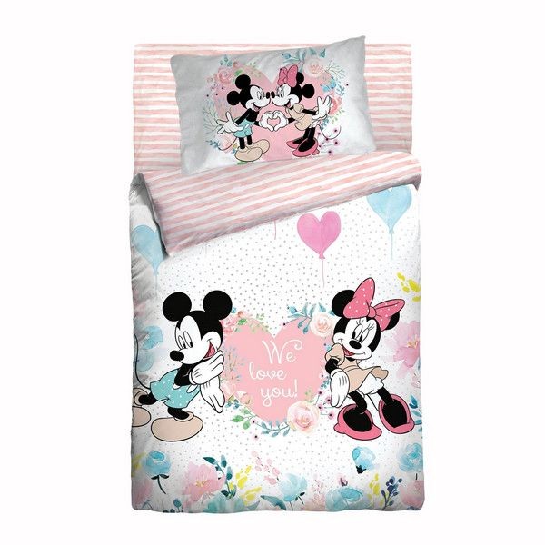 Комплект постельного белья в кроватку Облачко Mickey & Minny, бязь