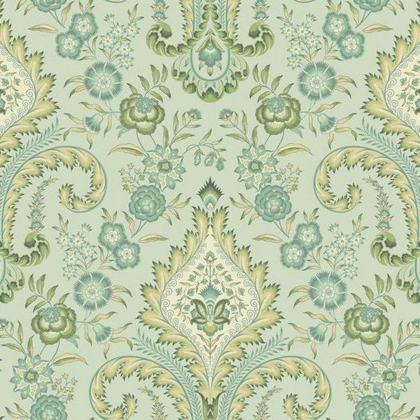 Обои бумажные York Wallcoverings Williamsburg зеленые WM2553 0.68 м
