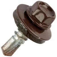 Саморезы кровельные Standers 5.5x19 мм RAL 8017 цвет коричневый, 120 шт.