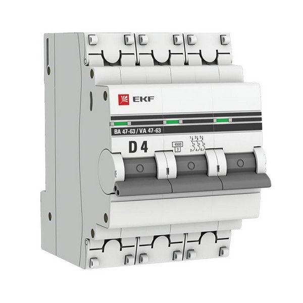 Выключатель автоматический EKF PROxima mcb4763-3-04D-pro 3Р 230В 4А