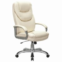 Кресло офисное Brabix Premium Nord Ex-590, серебристый пластик, экокожа, бежевый, 532098